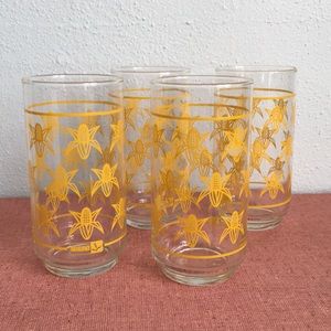 Set of 4 vintage corn libbey tumblers glasses